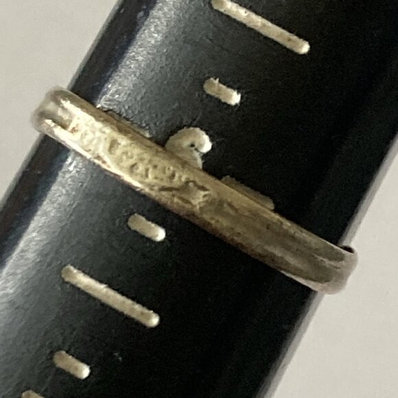 Vintage Turquoise Ring Dainty Silver Southwest Boho Rustic Patina Sz 6 - Picture 3 of 9